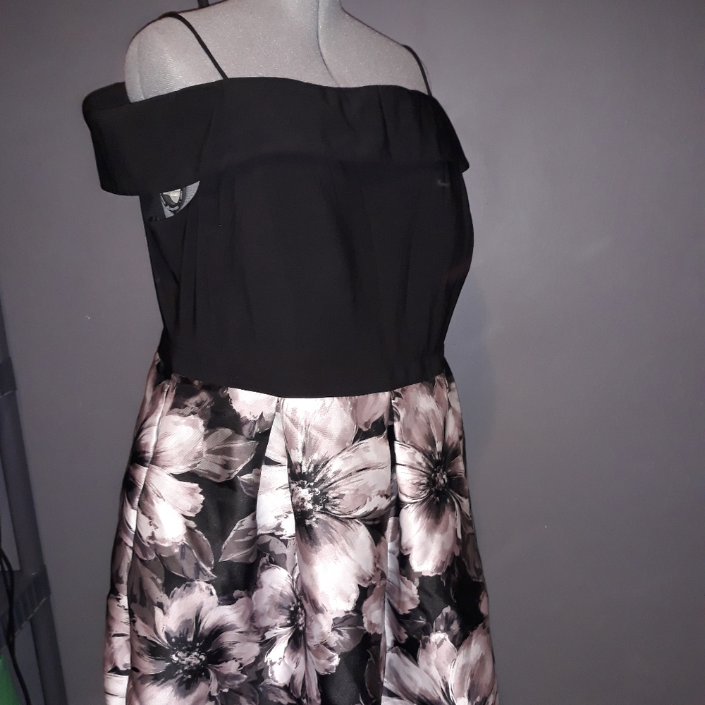 Black Gray Formal Prom Wedding Off Shoulder Dress